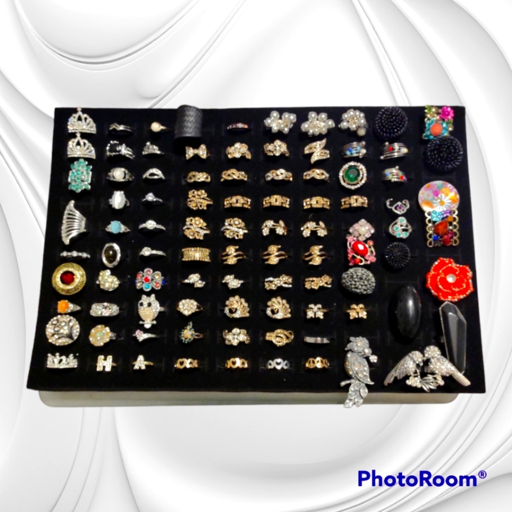 92 pcs Assorted Rings sizes 6-6.75